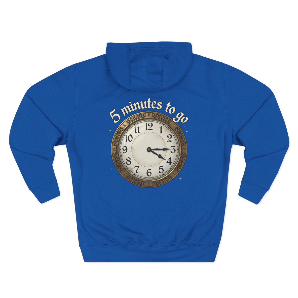 5 Minutes to Go Vintage Clock Graphic Hoodie