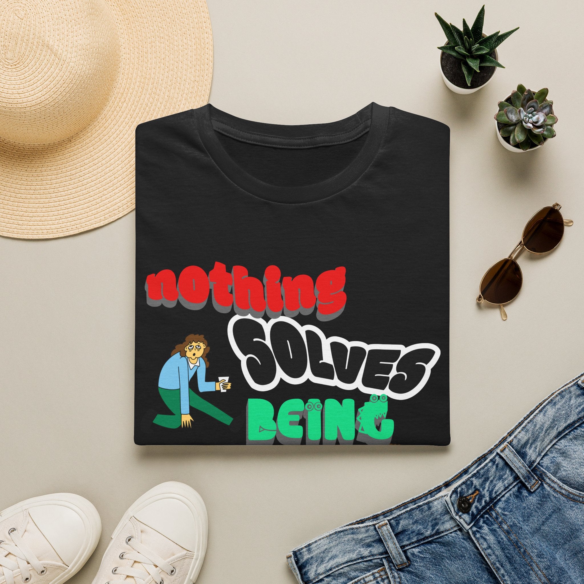 NOTHING SOLVES BEING OVER WORK Unisex Softstyle T-Shirt
