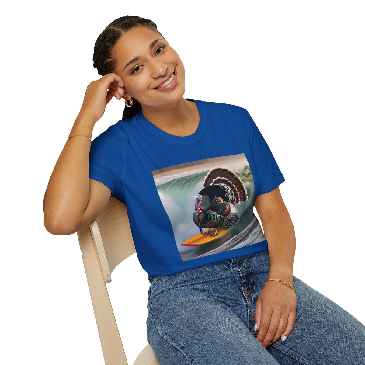 Surfing Turkey T-Shirt — Funny Thanksgiving Surfboard Graphic Tee