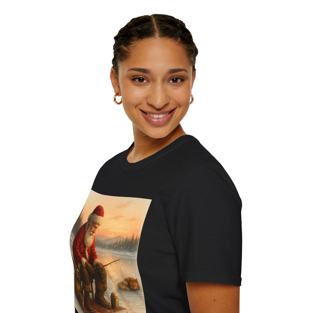 Santa Fishing Christmas T-Shirt