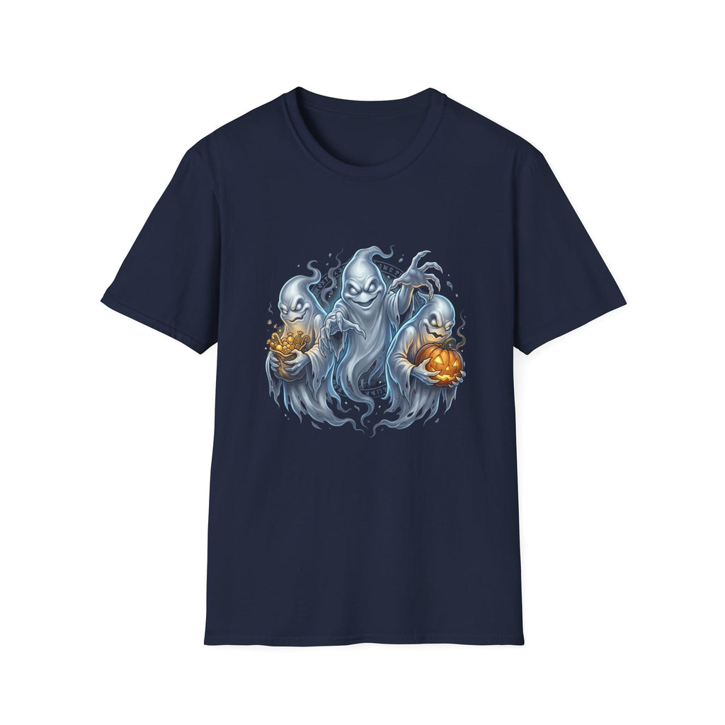 Three Menacing Ghosts Halloween Unisex Softstyle T-Shirt