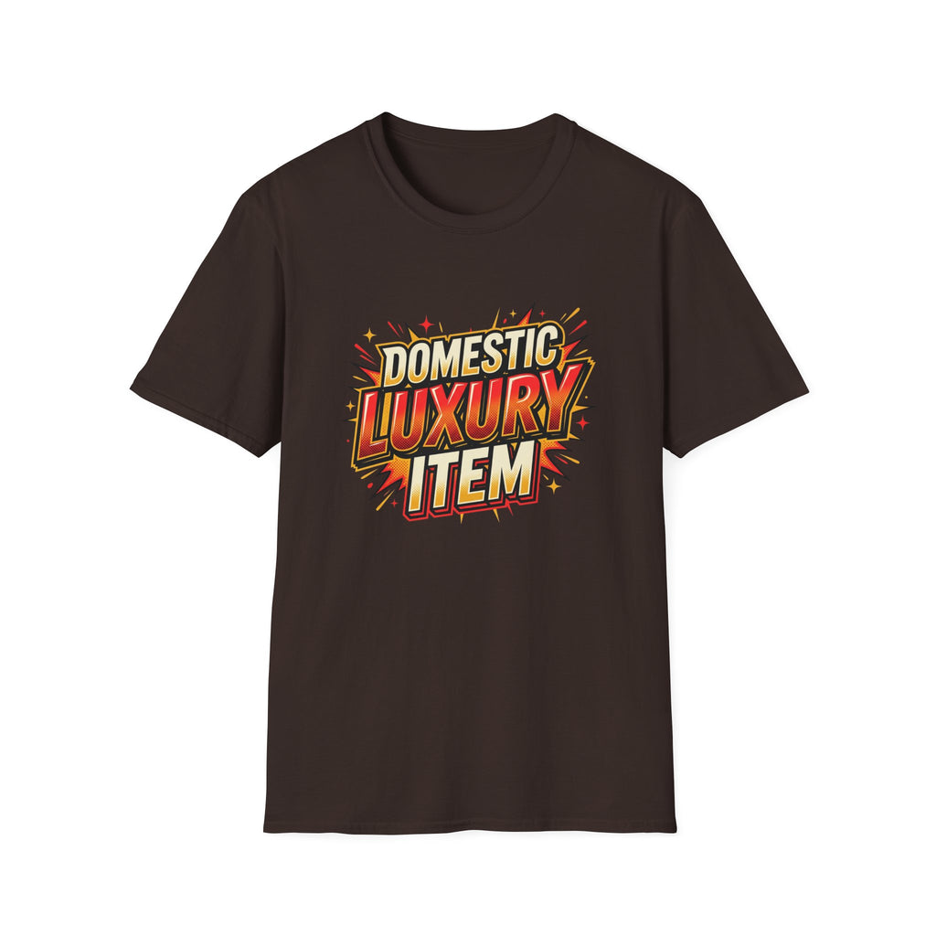 T-Shirt — "Domestic Luxury Item" Retro Comic Graphic Tee