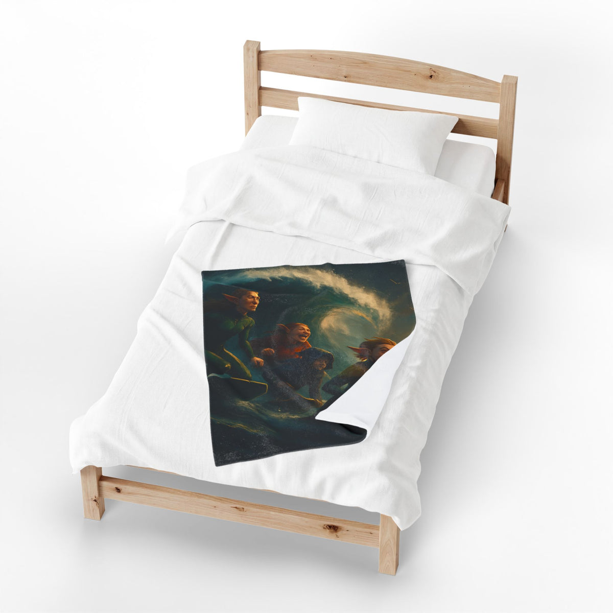 Santa’s Surfing Elves Velveteen Plush Blanket