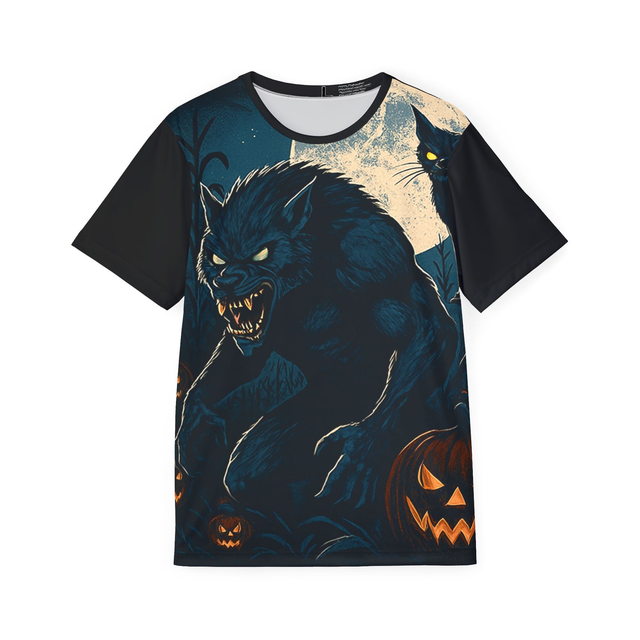 Werewolf Halloween Jersey – Moonlit Jack-o'-Lantern Sports Tee