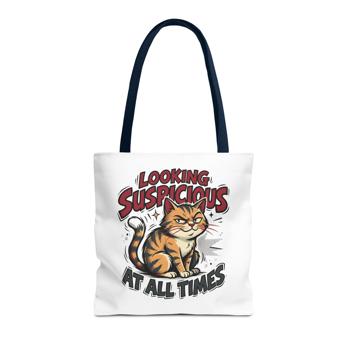 Looking Suspicious Cat Tote Bag - Funny Cat Lover Canvas Shopper