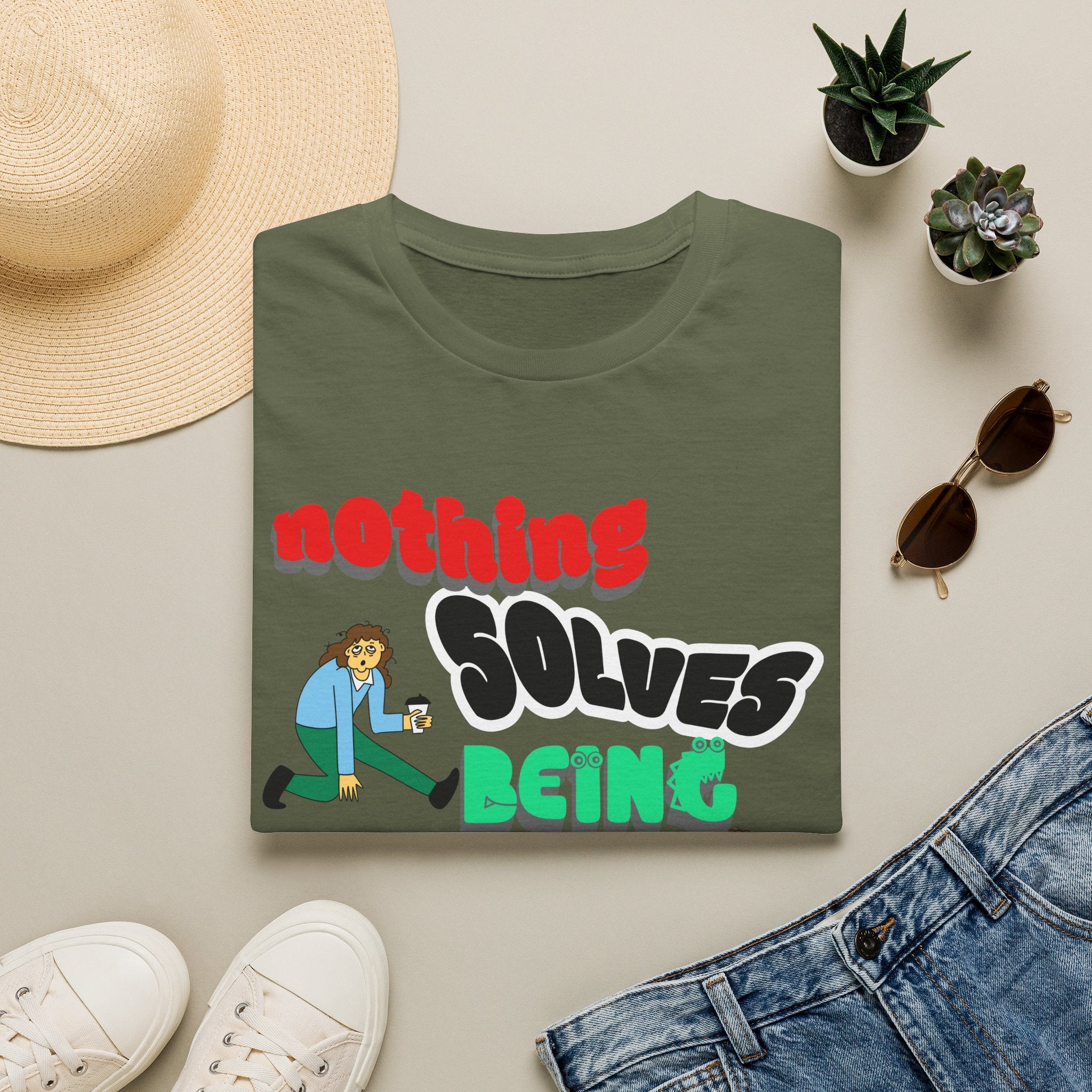NOTHING SOLVES BEING OVER WORK Unisex Softstyle T-Shirt
