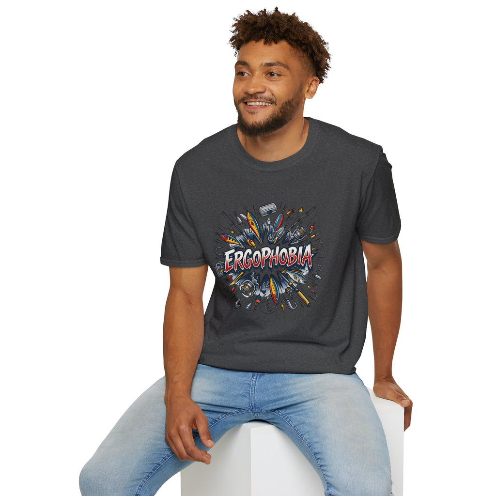 Ergophobia Comic Burst T-Shirt — Funny Anxiety Awareness Tee