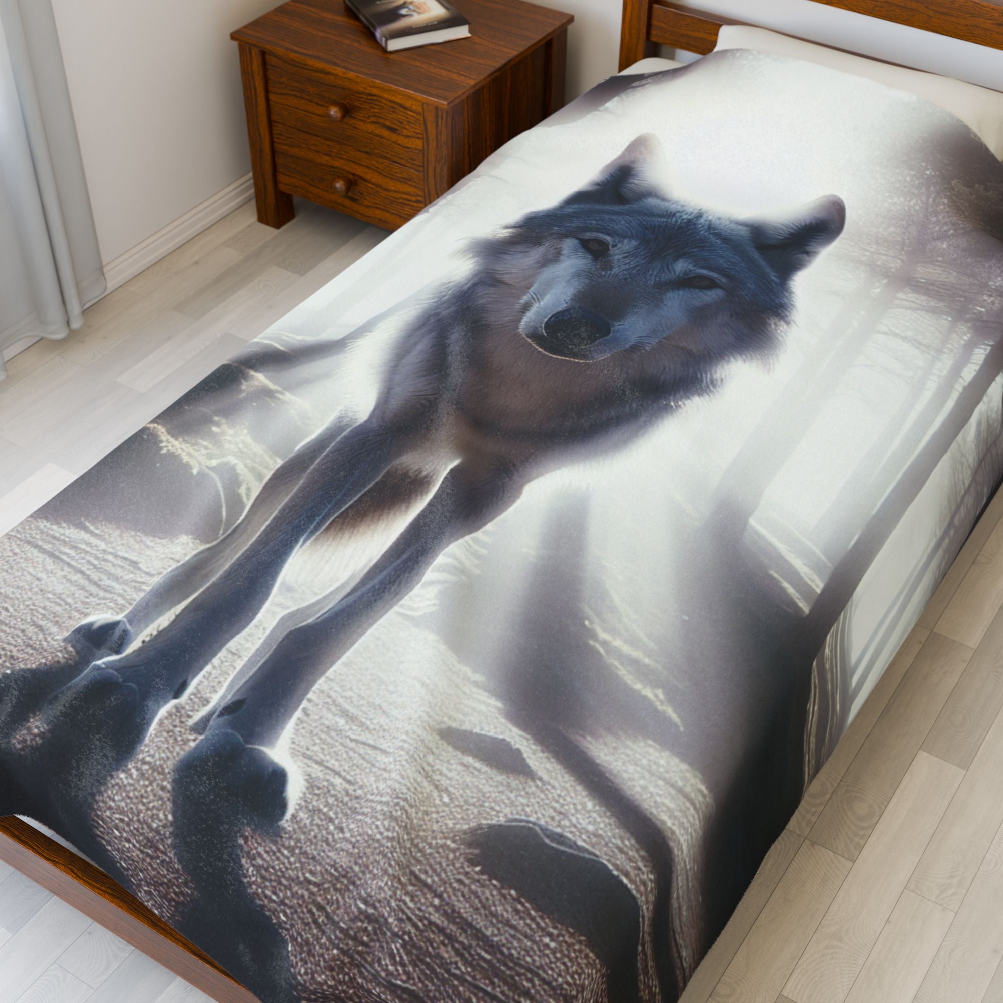 Velveteen Plush Blanket - Wolf
