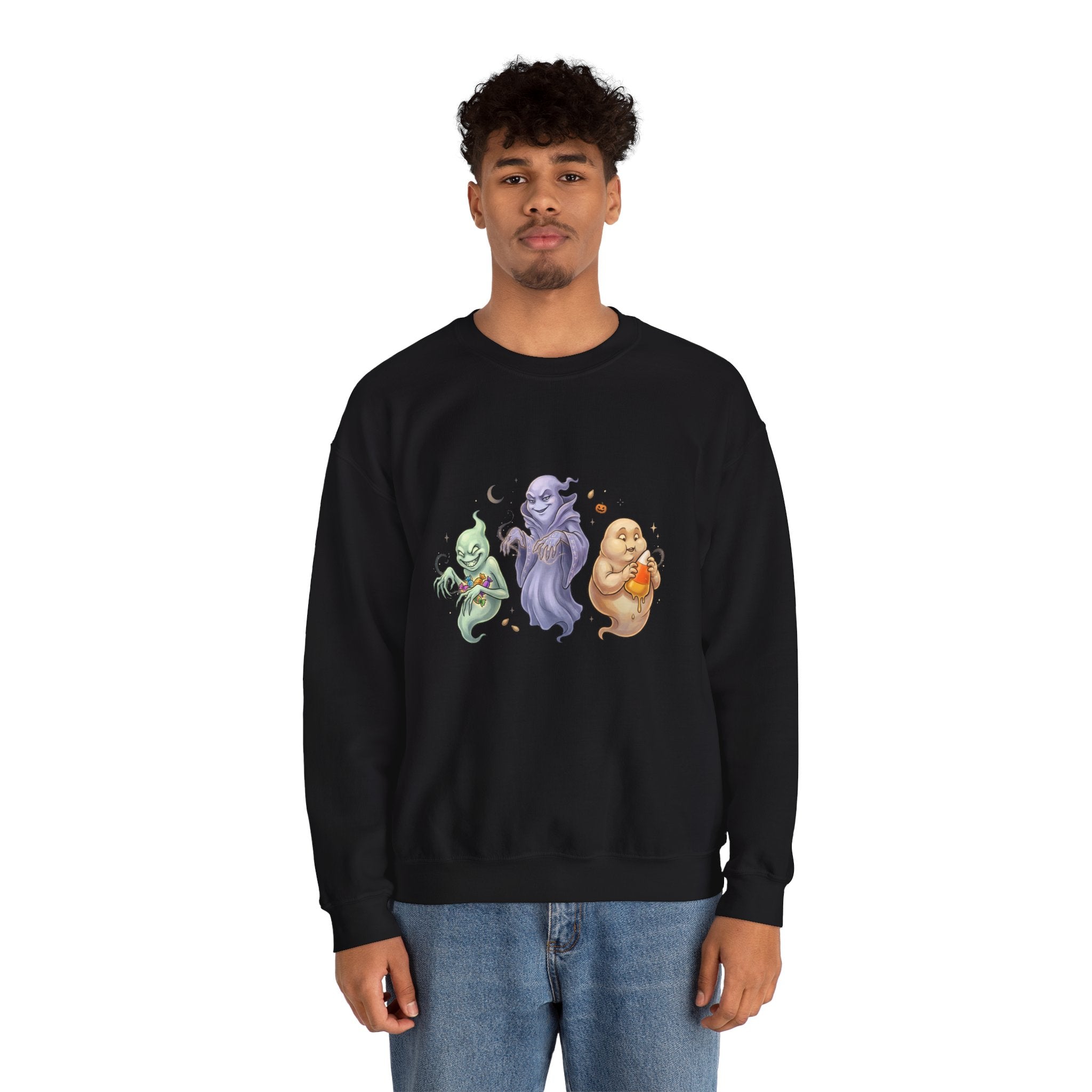 Three Quirky Ghosts Halloween Unisex Heavy Blend Crewneck Sweatshirt