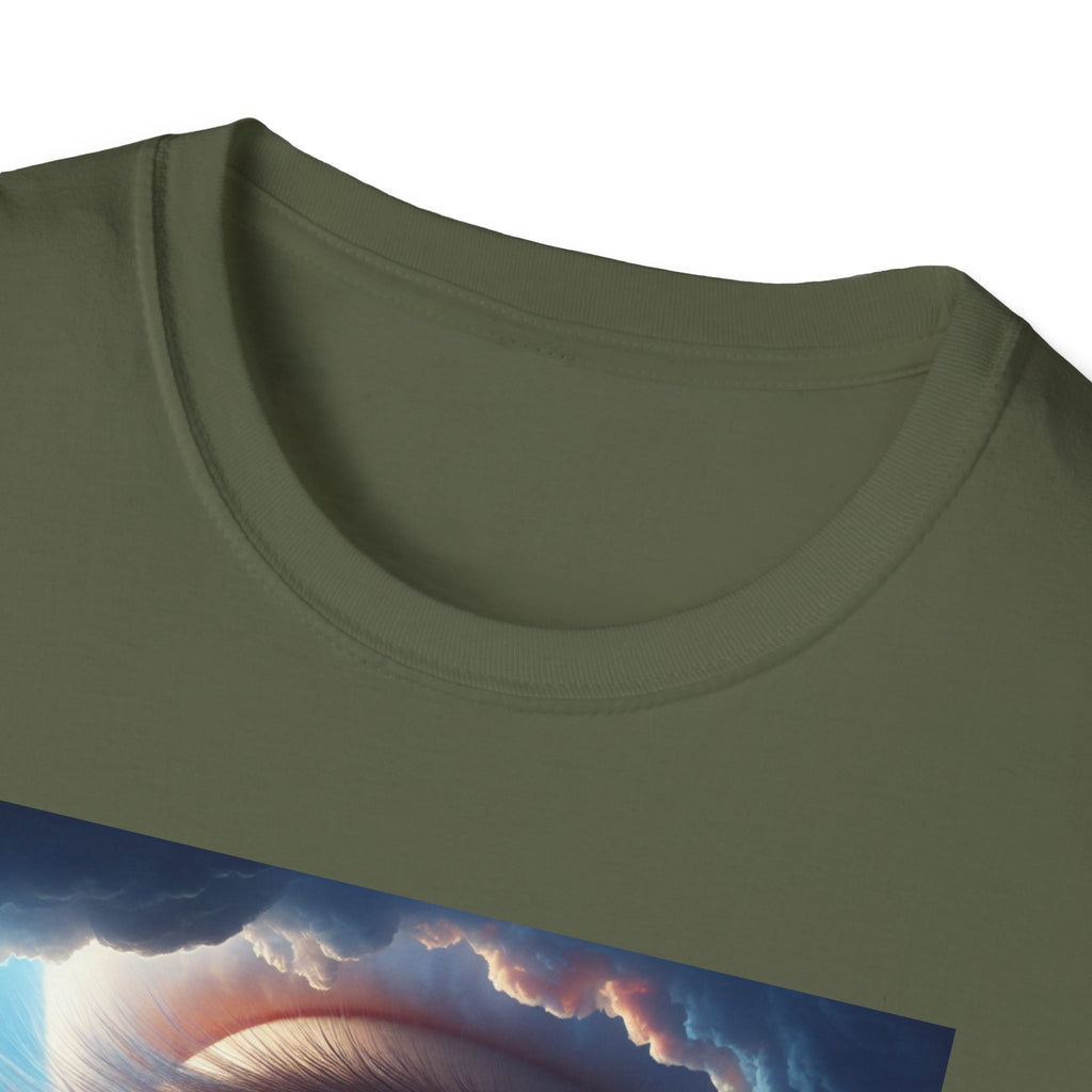 Surreal Sky Eye T-Shirt — Cosmic Blue Eye Artwork Tee