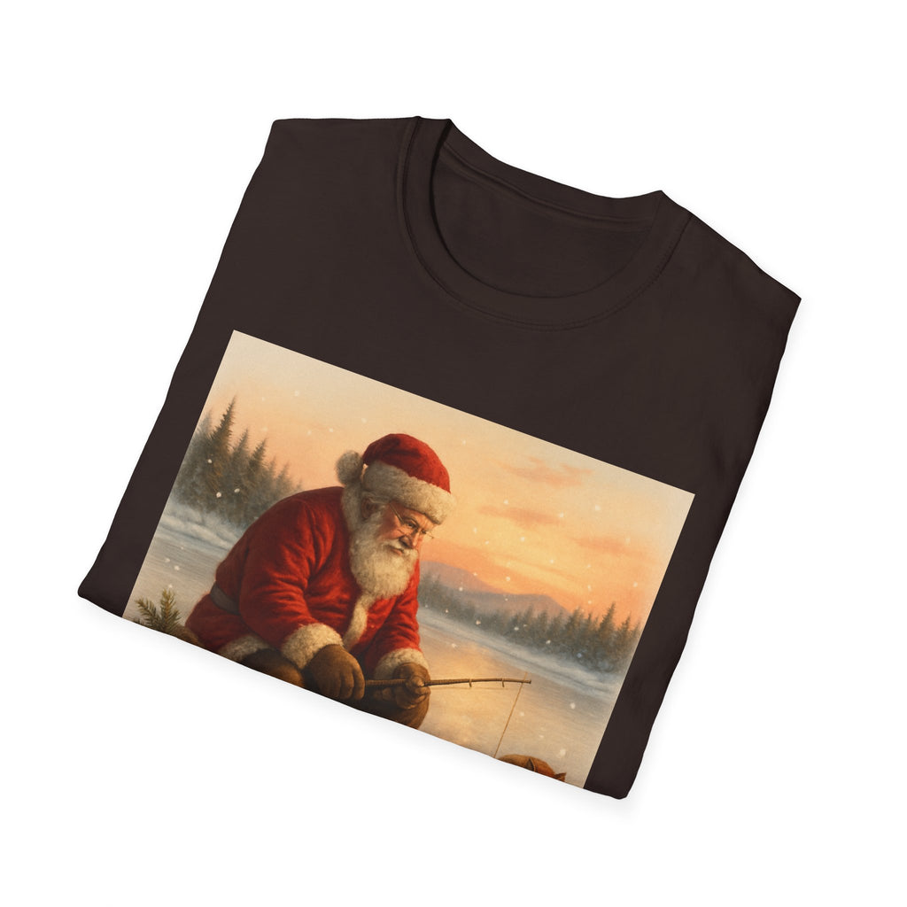 Santa Fishing Christmas T-Shirt