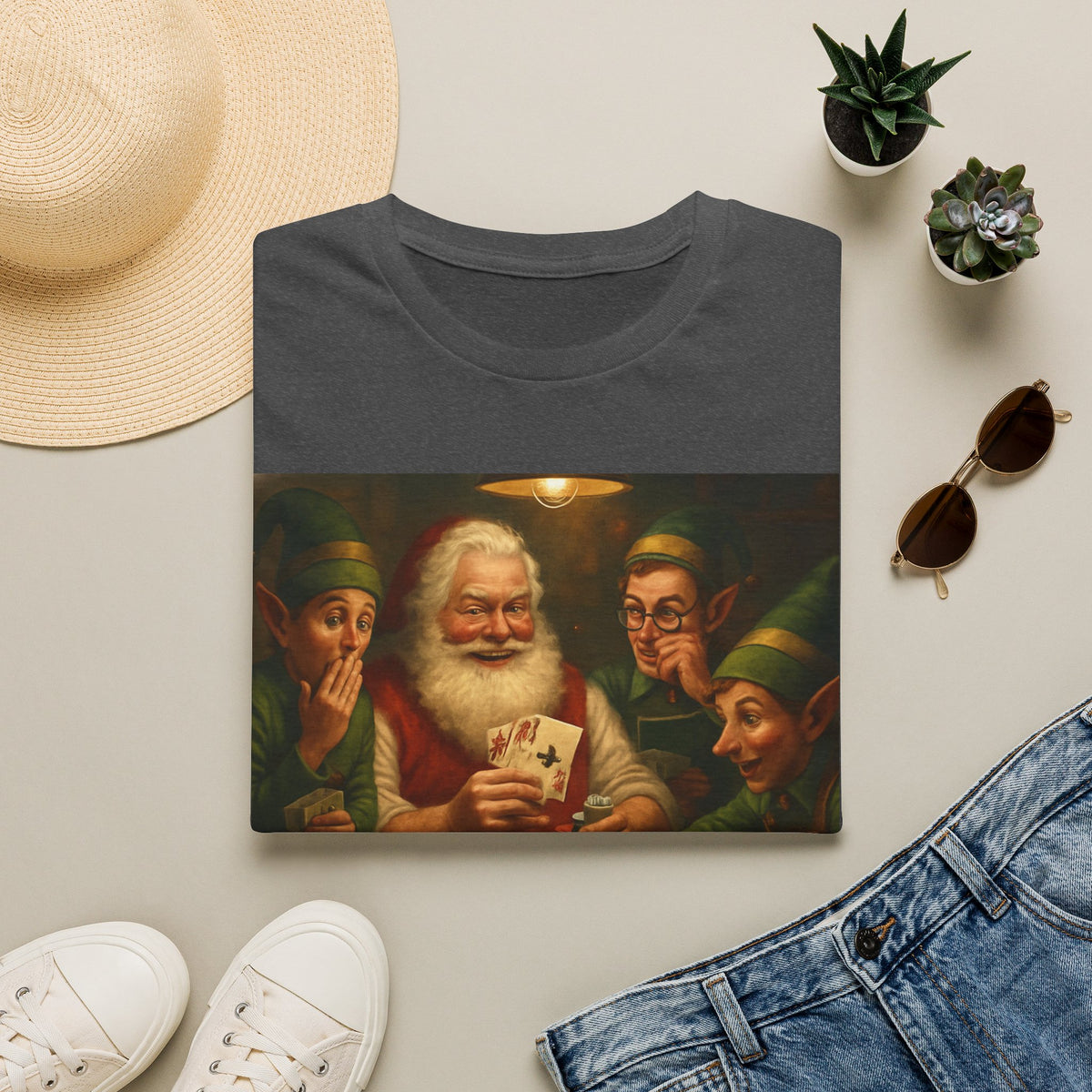 Santa Poker Night Christmas T-Shirt
