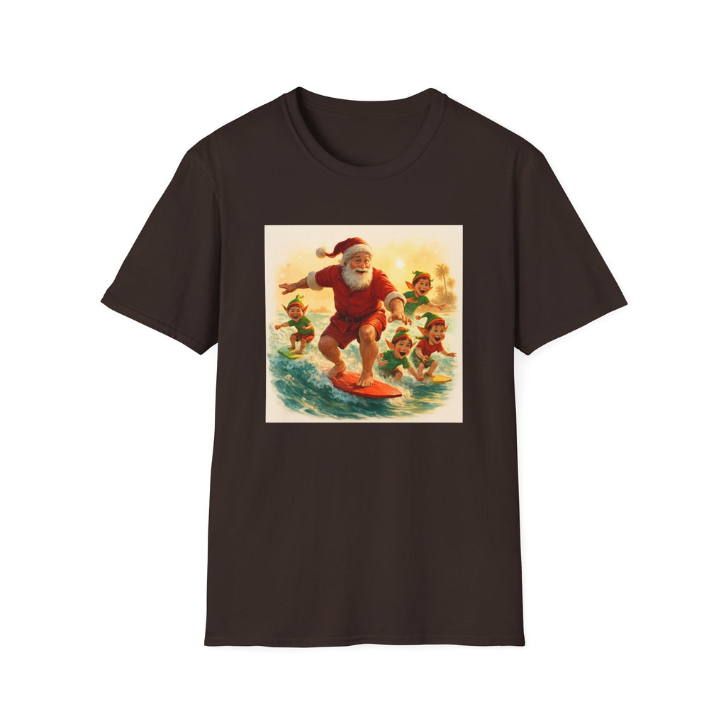 Surfing Santa Vintage Christmas T-Shirt
