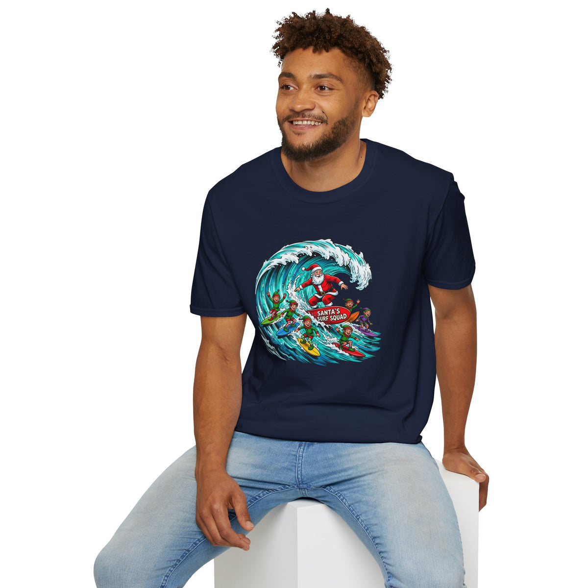 Santa’s Surf Christmas T-Shirt – Tropical Holiday Gift