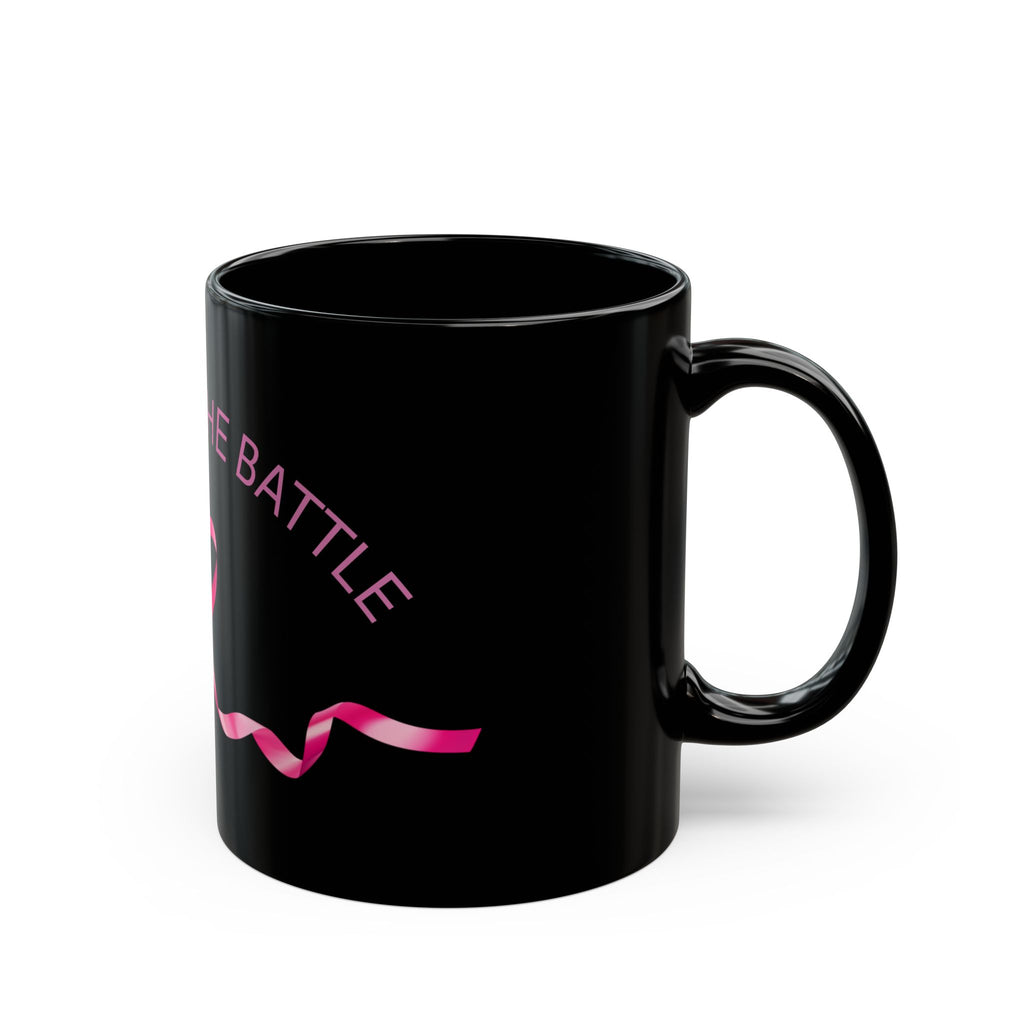 Winning the Battle Breast Cancer Support Black Mug
