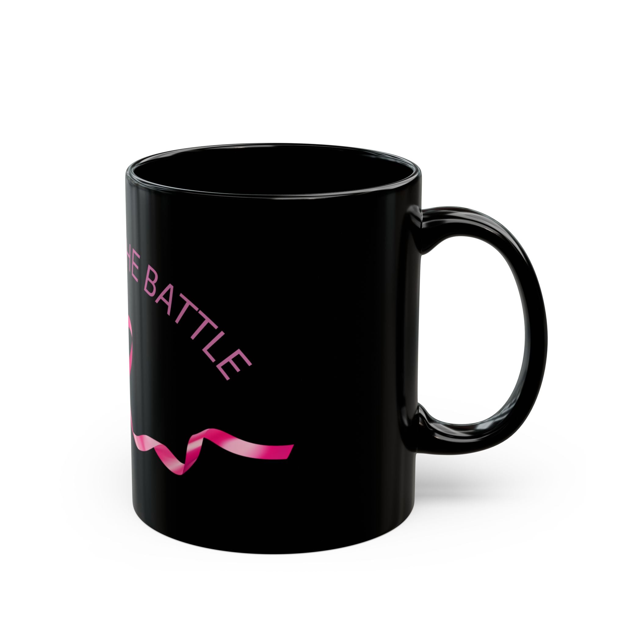 Winning the Battle Breast Cancer Support Black Mug
