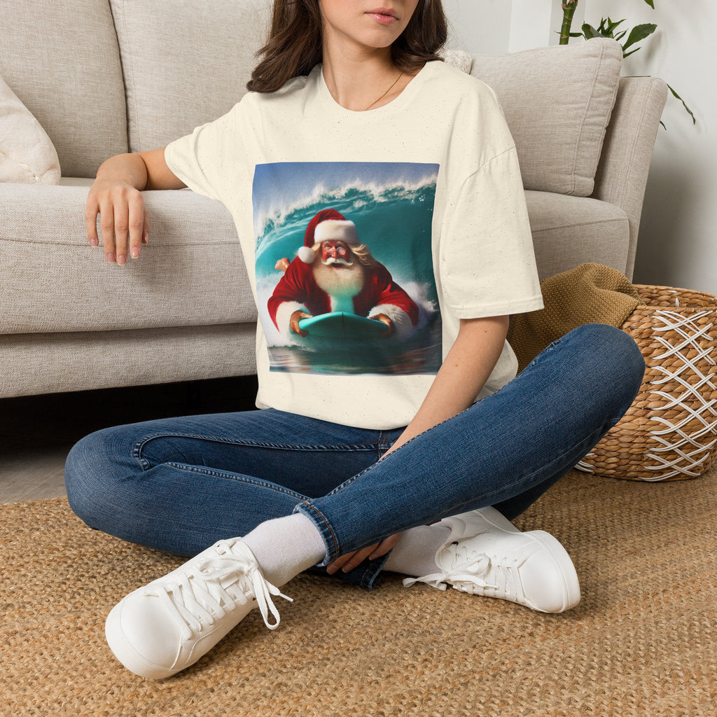 Surfing Santa T-Shirt — Funny Christmas Surf Holiday Tee