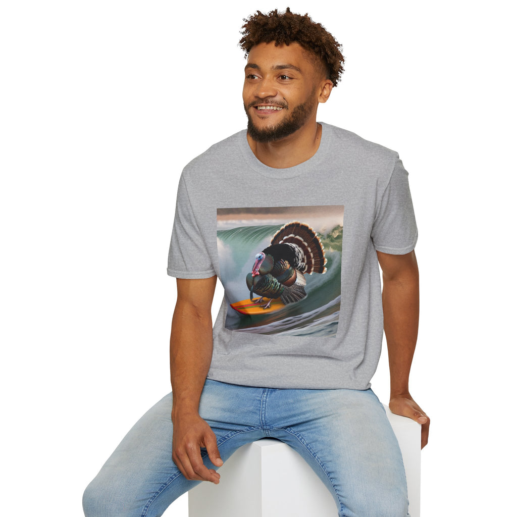 Surfing Turkey T-Shirt — Funny Thanksgiving Surfboard Graphic Tee