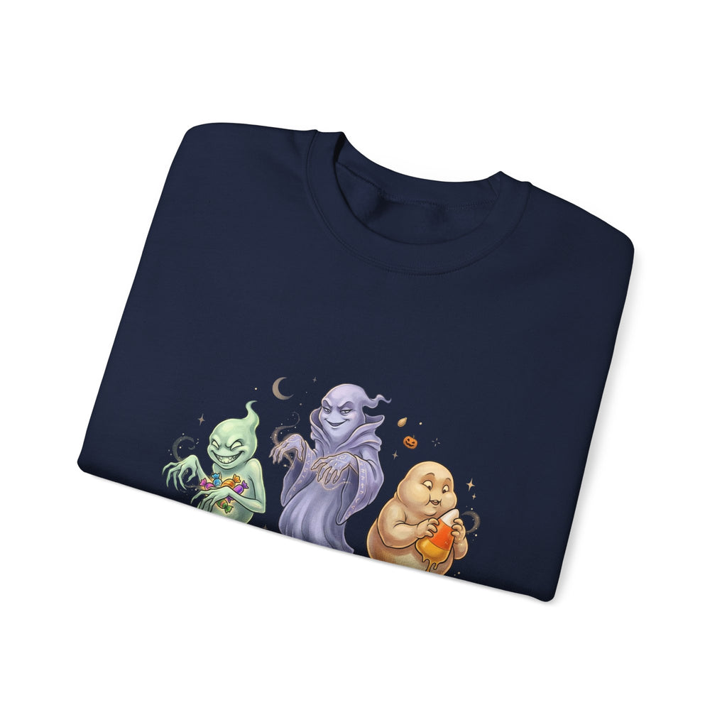 Three Quirky Ghosts Halloween Unisex Heavy Blend Crewneck Sweatshirt