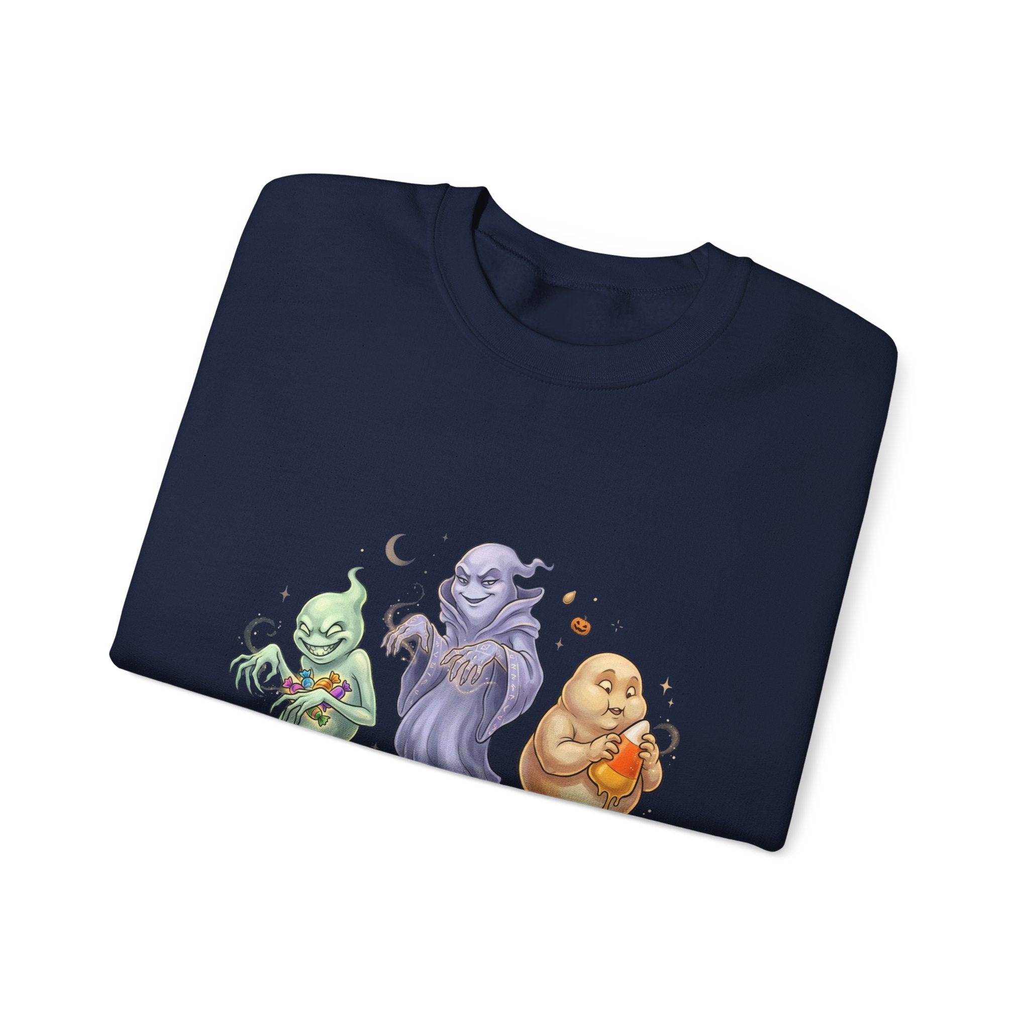 Three Quirky Ghosts Halloween Unisex Heavy Blend Crewneck Sweatshirt