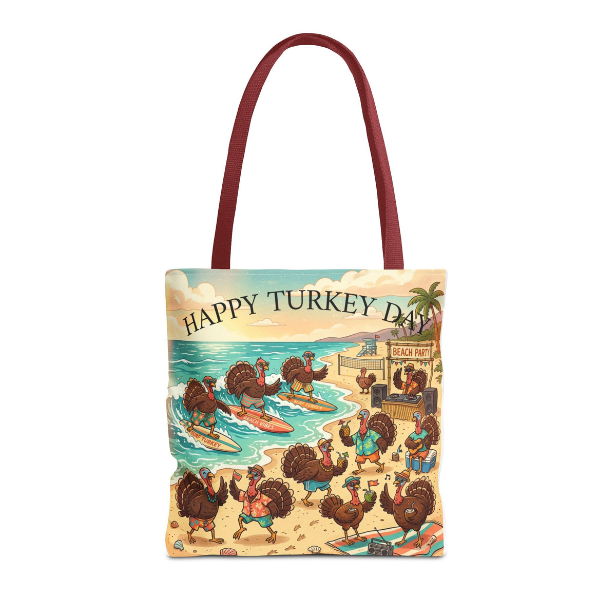 Turkeys Beach Tote Bag – Funny Thanksgiving Summer Beach Tote