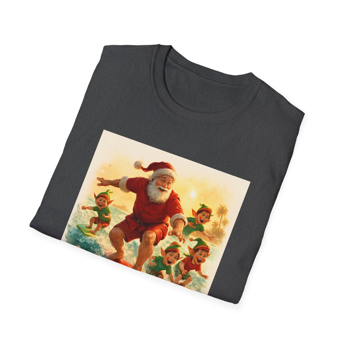Surfing Santa Vintage Christmas T-Shirt