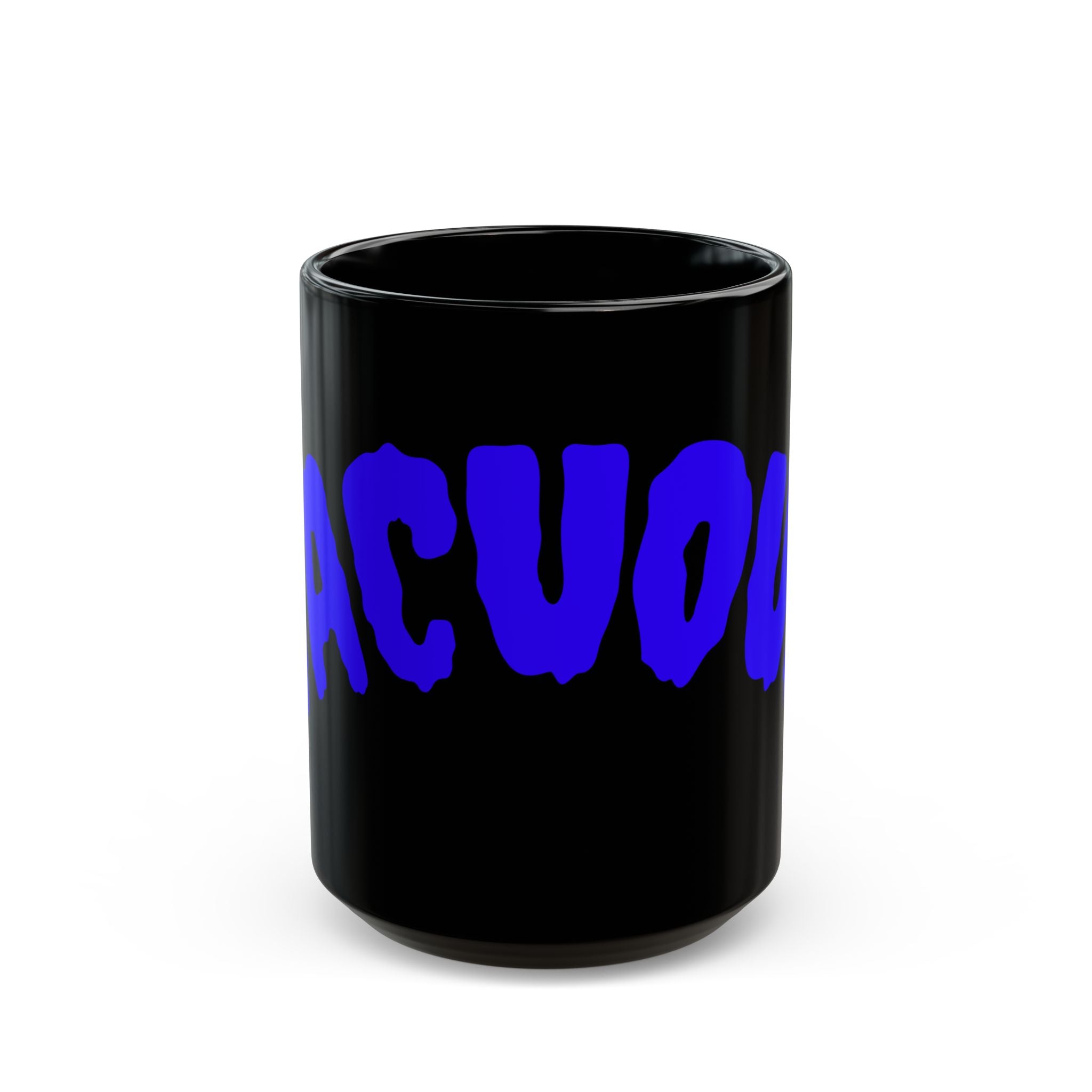 Bold Blue 'Vacuous' Black Coffee Mug — 11oz & 15oz