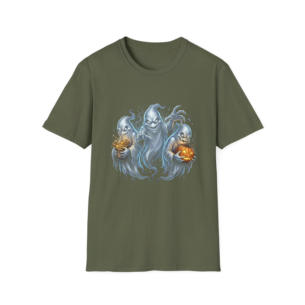Three Menacing Ghosts Halloween Unisex Softstyle T-Shirt
