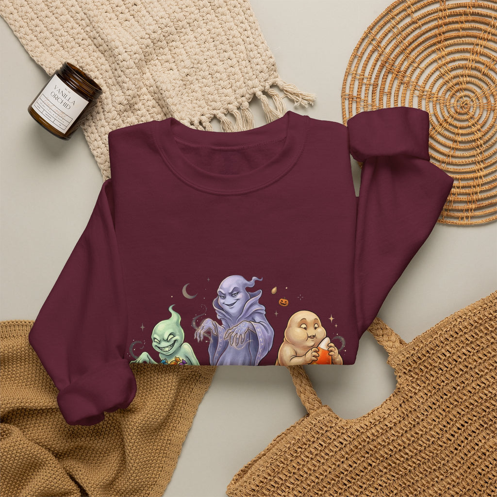 Three Quirky Ghosts Halloween Unisex Heavy Blend Crewneck Sweatshirt