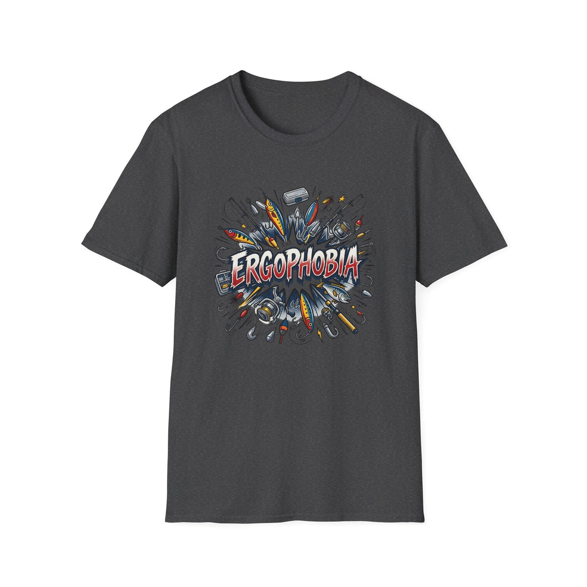 Ergophobia Comic Burst T-Shirt — Funny Anxiety Awareness Tee