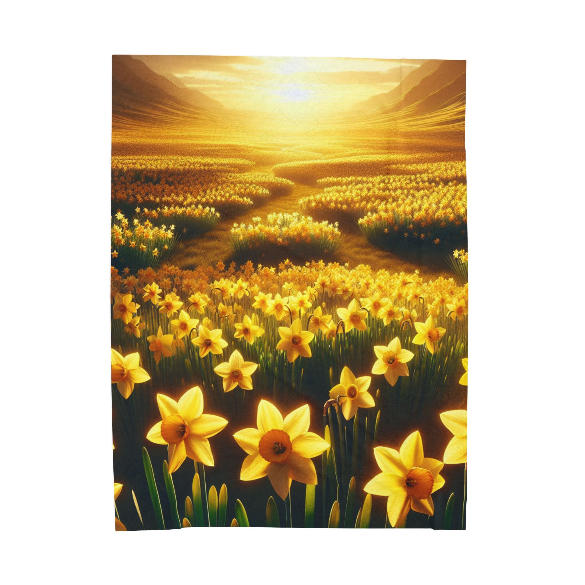 Velveteen Plush Blanket - Daffodils