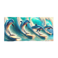 Surfing Dolphins Beach Towel