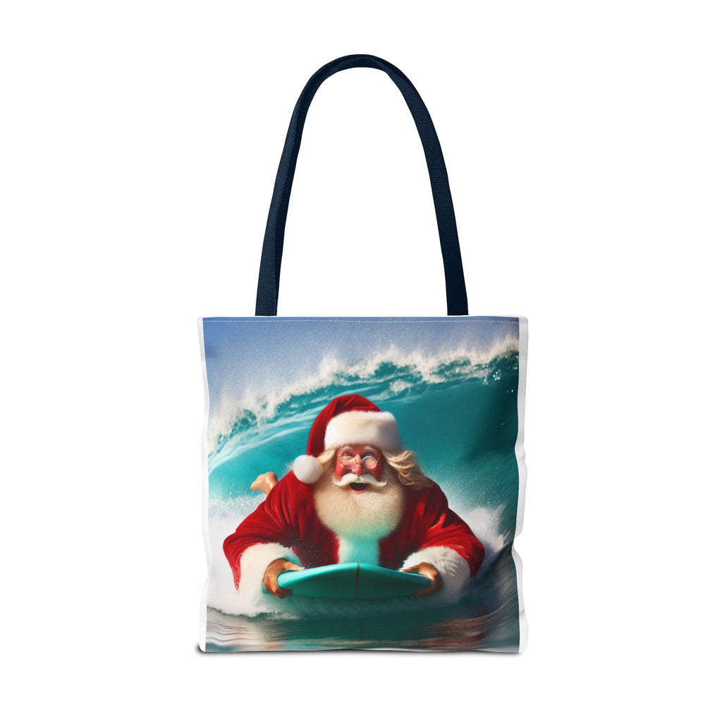 Christmas Surfing Santa Tote Bag – Festive Beach Holiday Shopper