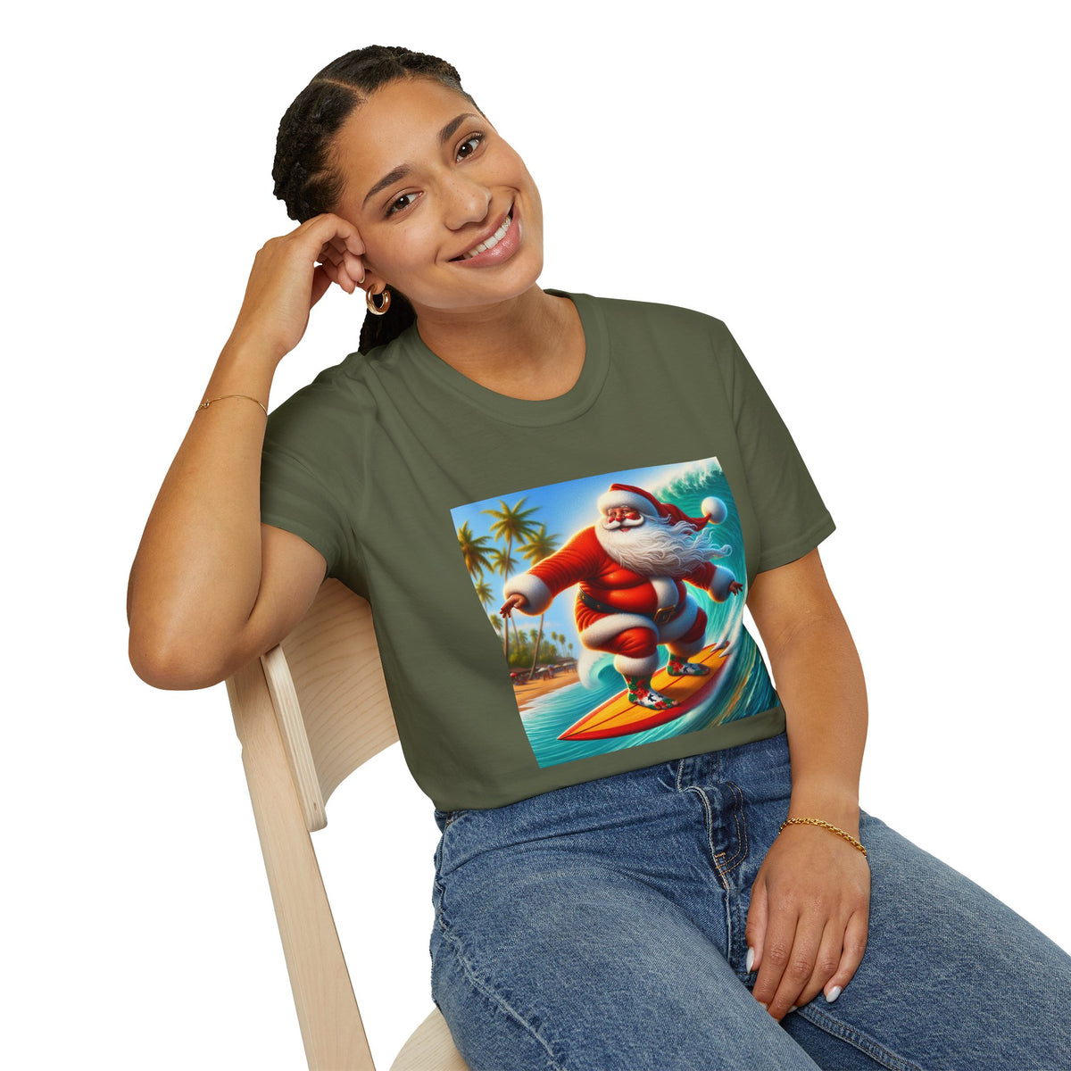 Surfing Santa Christmas T-Shirt