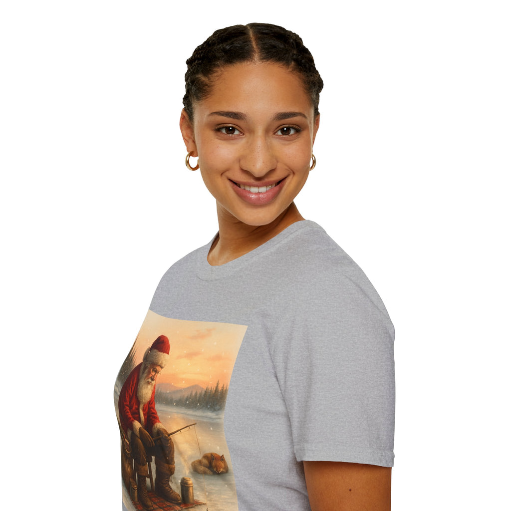 Santa Fishing Christmas T-Shirt