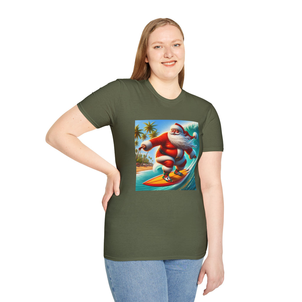 Surfing Santa Christmas T-Shirt