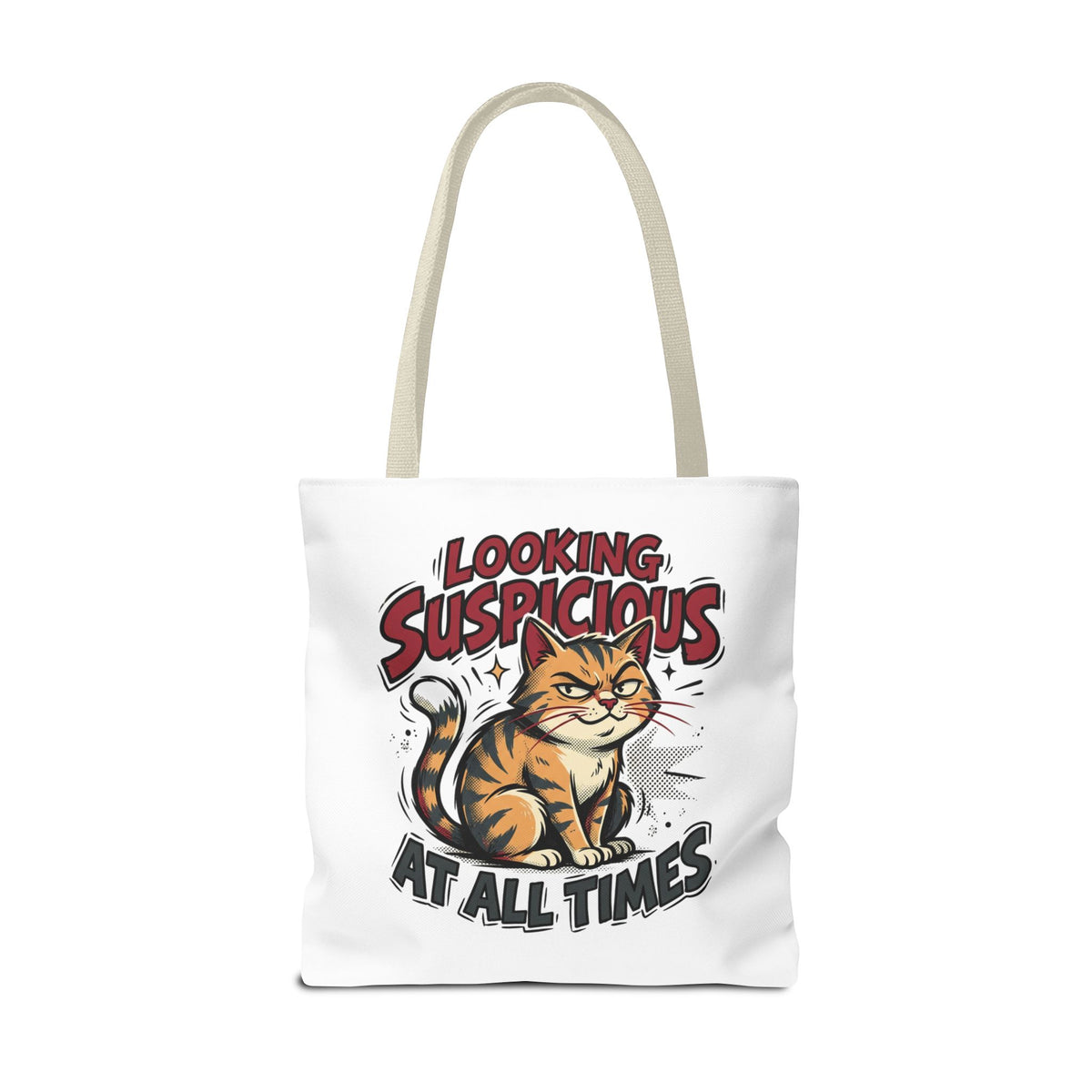 Looking Suspicious Cat Tote Bag - Funny Cat Lover Canvas Shopper