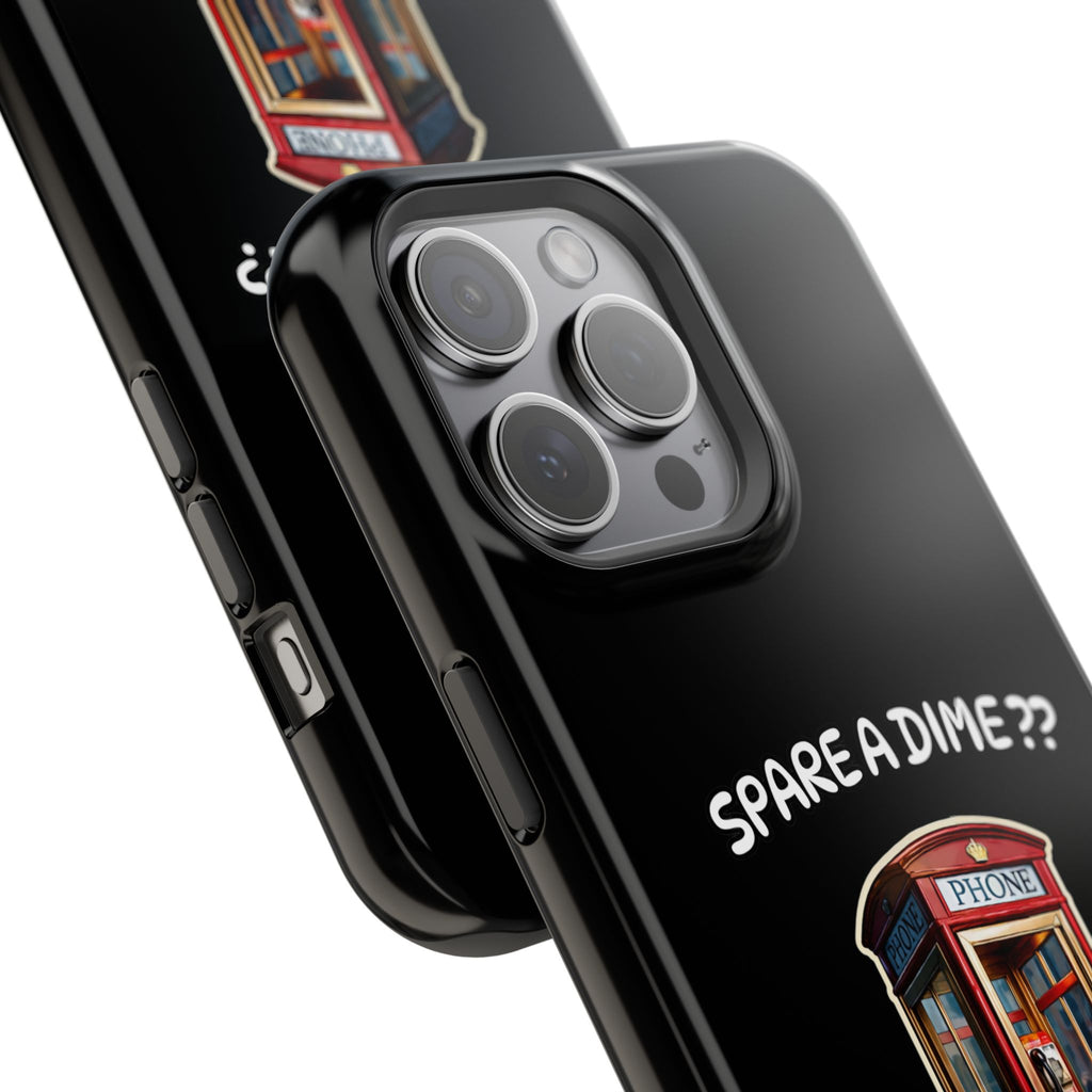 Phone Case — 'Spare a Dime?' Retro Phone Booth Magnetic Impact‑Resistant Case