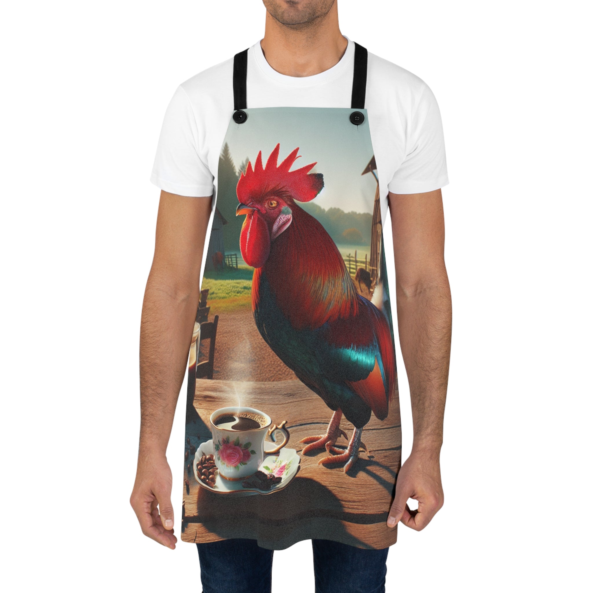 Rooster with Morning Coffee Apron