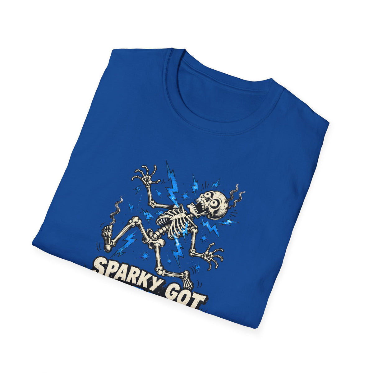 Sparky Got Zapped Skeleton Graphic T-Shirt