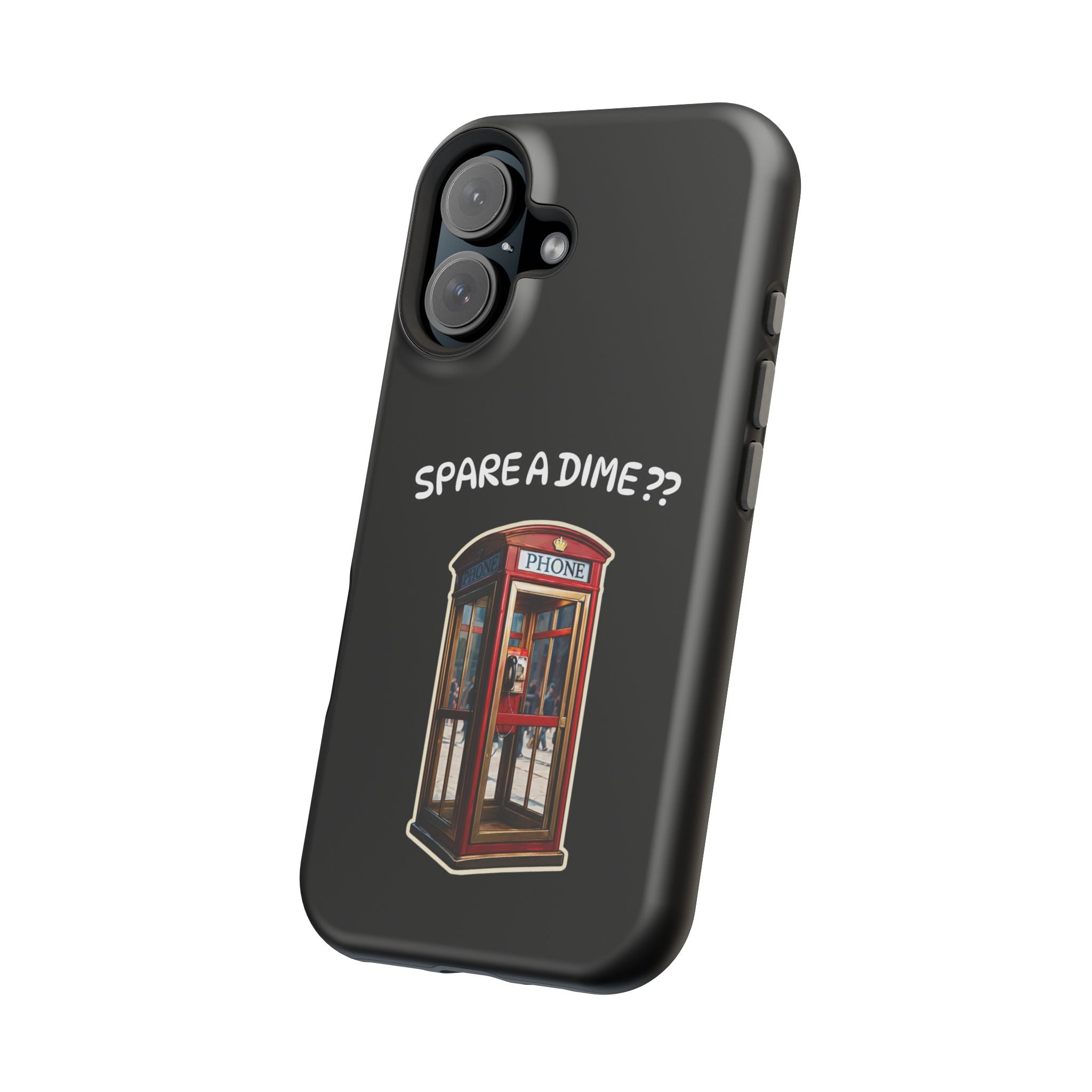 Phone Case — 'Spare a Dime?' Retro Phone Booth Magnetic Impact‑Resistant Case
