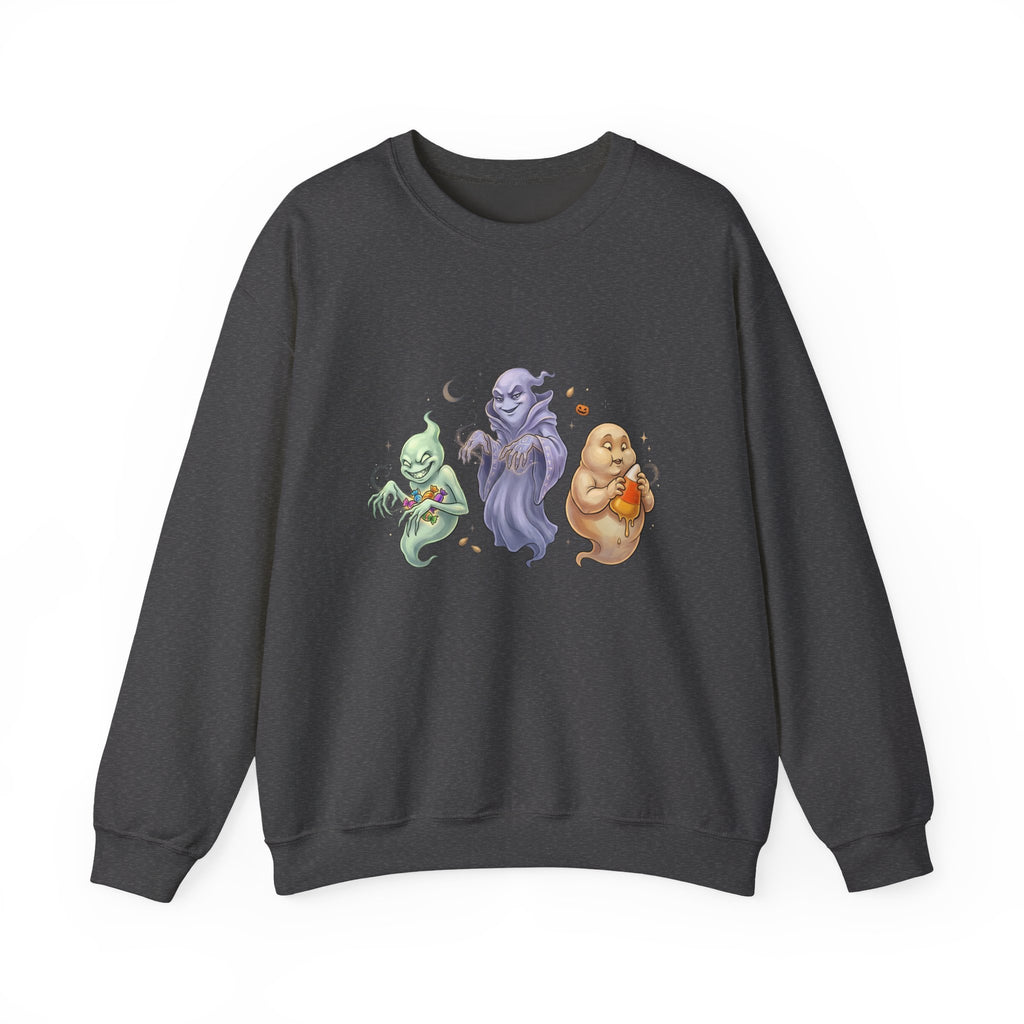 Three Quirky Ghosts Halloween Unisex Heavy Blend Crewneck Sweatshirt