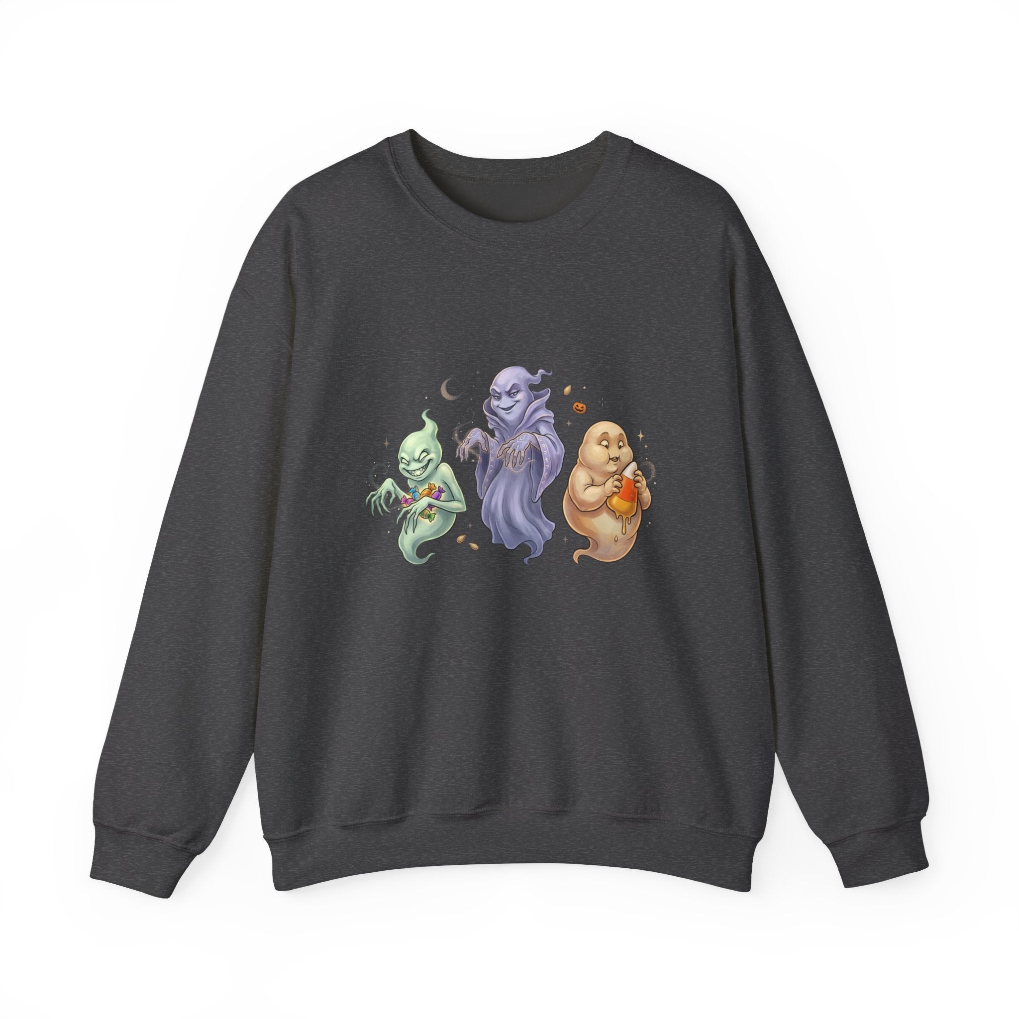 Three Quirky Ghosts Halloween Unisex Heavy Blend Crewneck Sweatshirt
