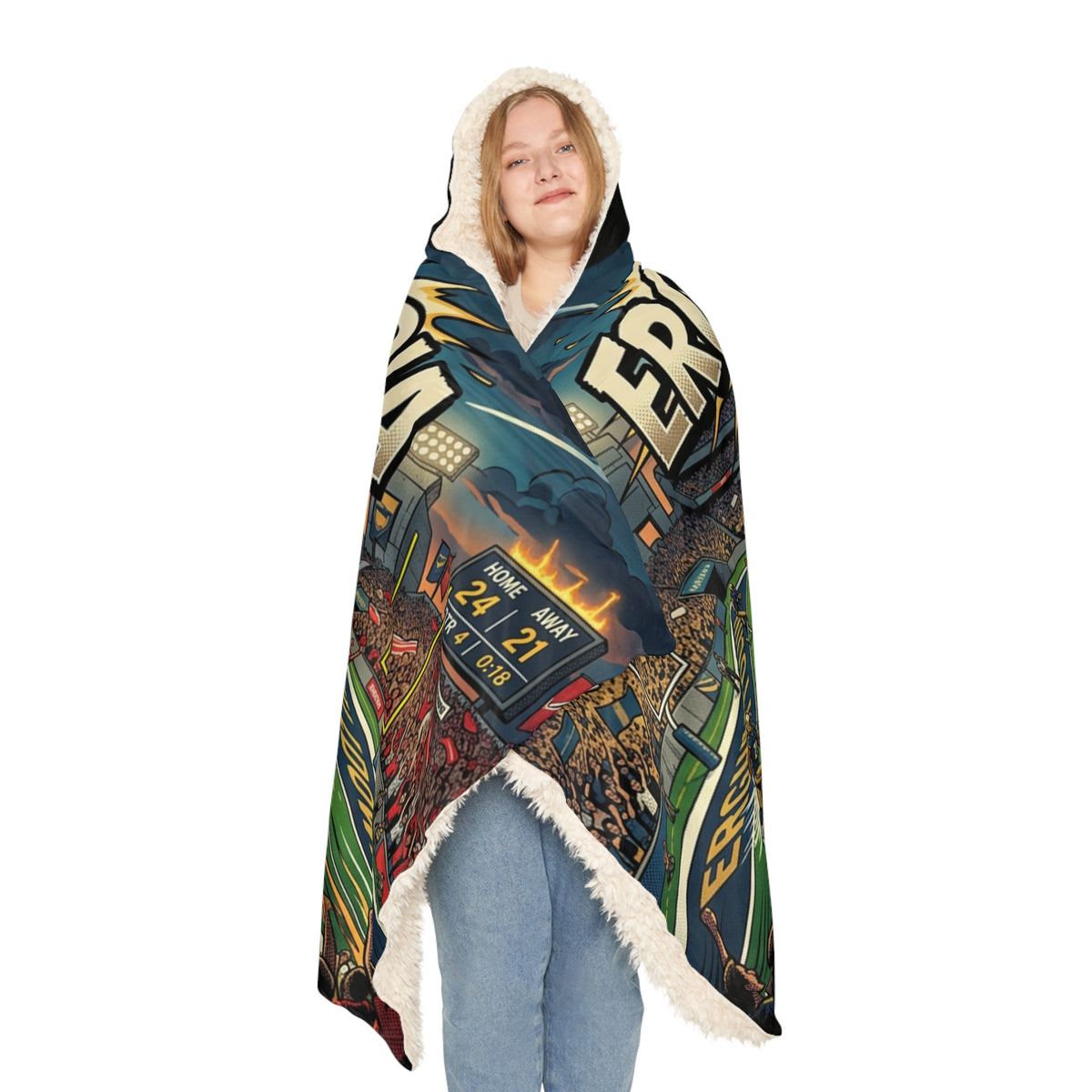 Ergophobia Football Stadium Hooded Snuggle Blanket