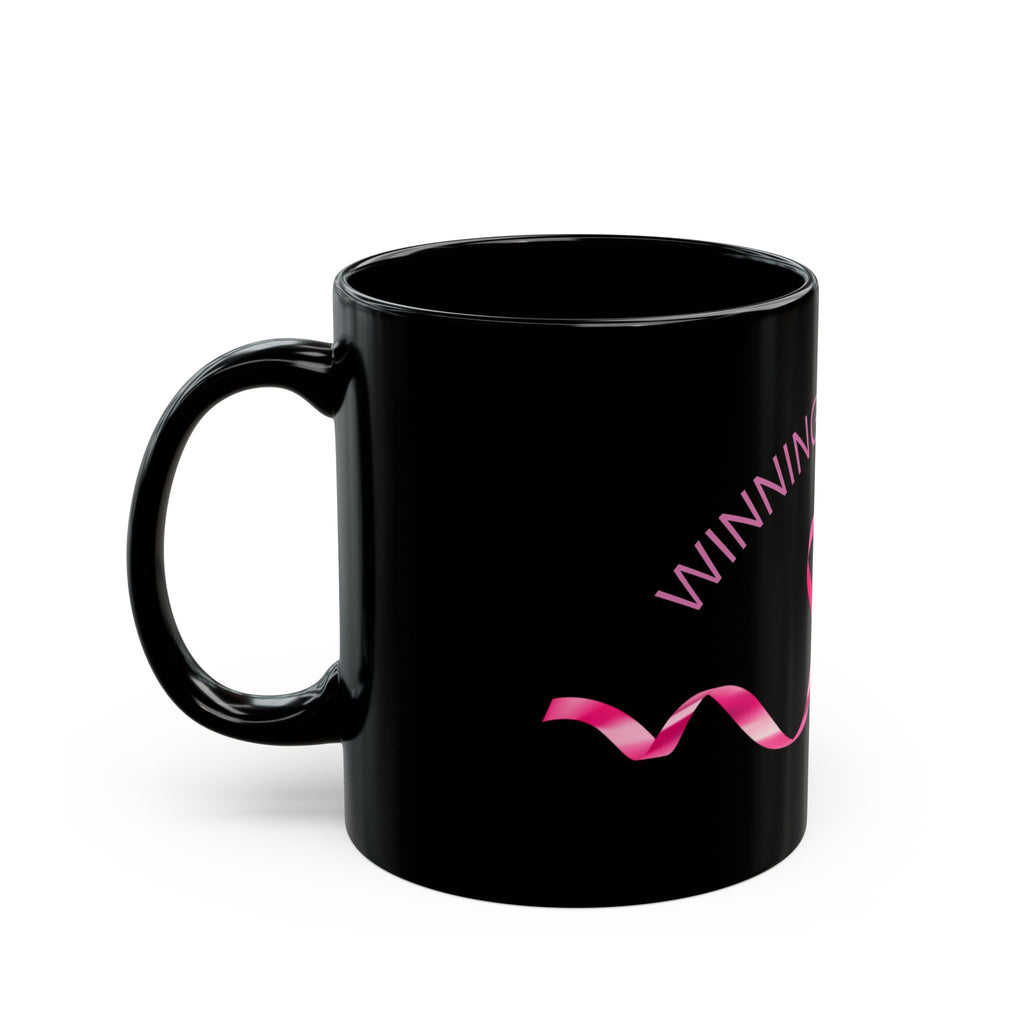 Winning the Battle Breast Cancer Support Black Mug