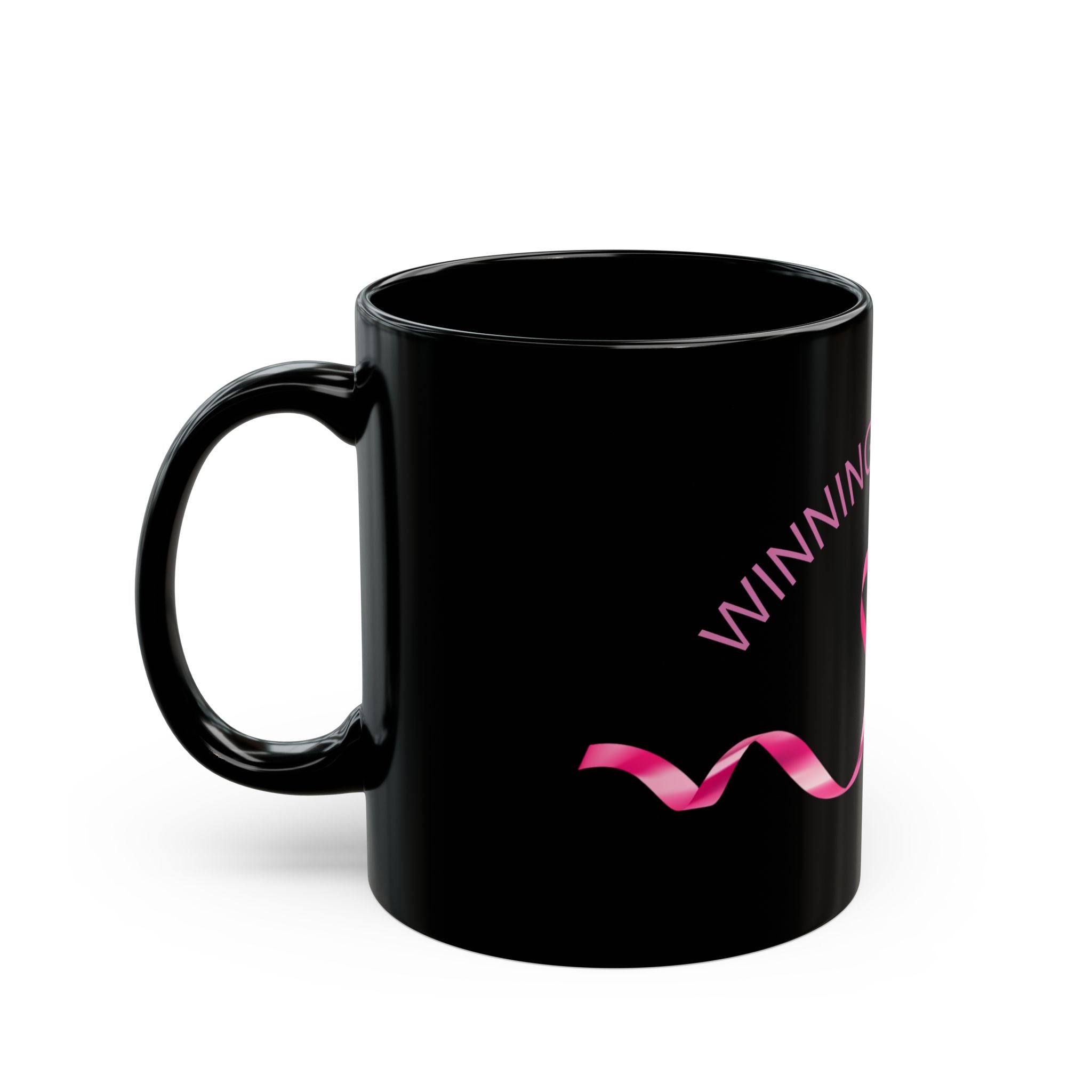 Winning the Battle Breast Cancer Support Black Mug