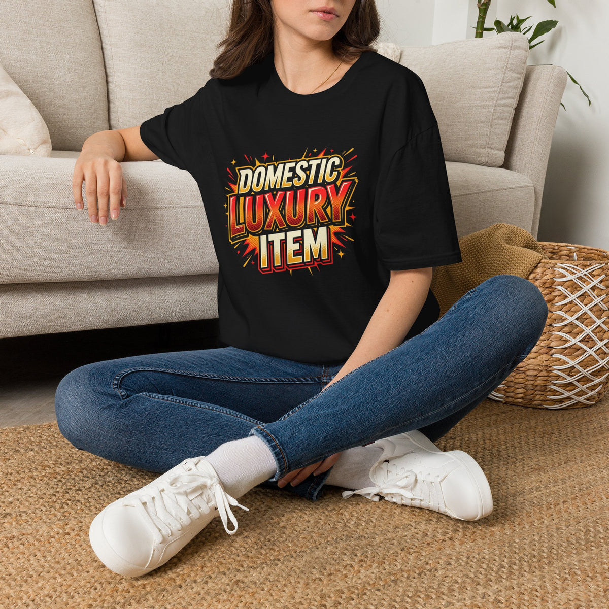 T-Shirt — "Domestic Luxury Item" Retro Comic Graphic Tee