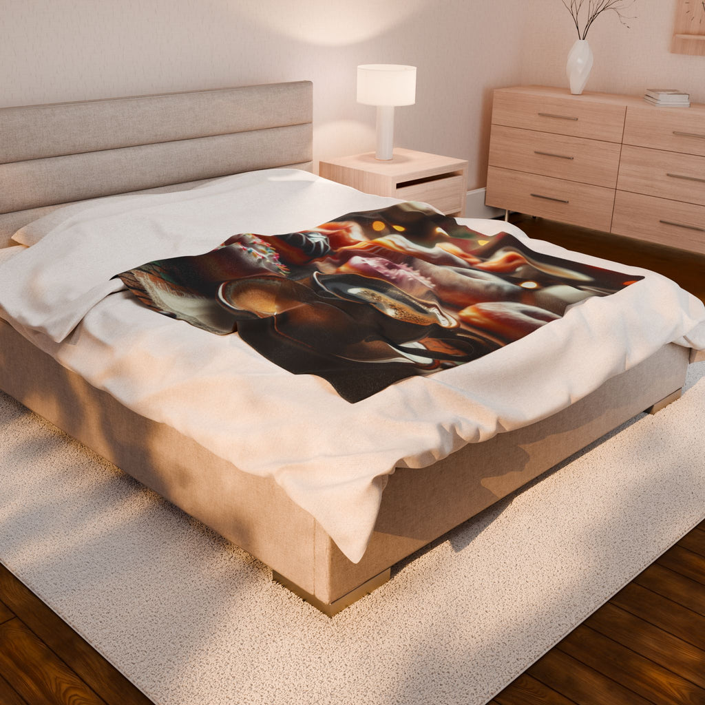 Velveteen Plush Blanket - Donut Design