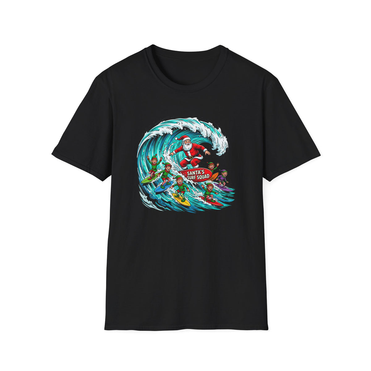 Santa’s Surf Christmas T-Shirt – Tropical Holiday Gift