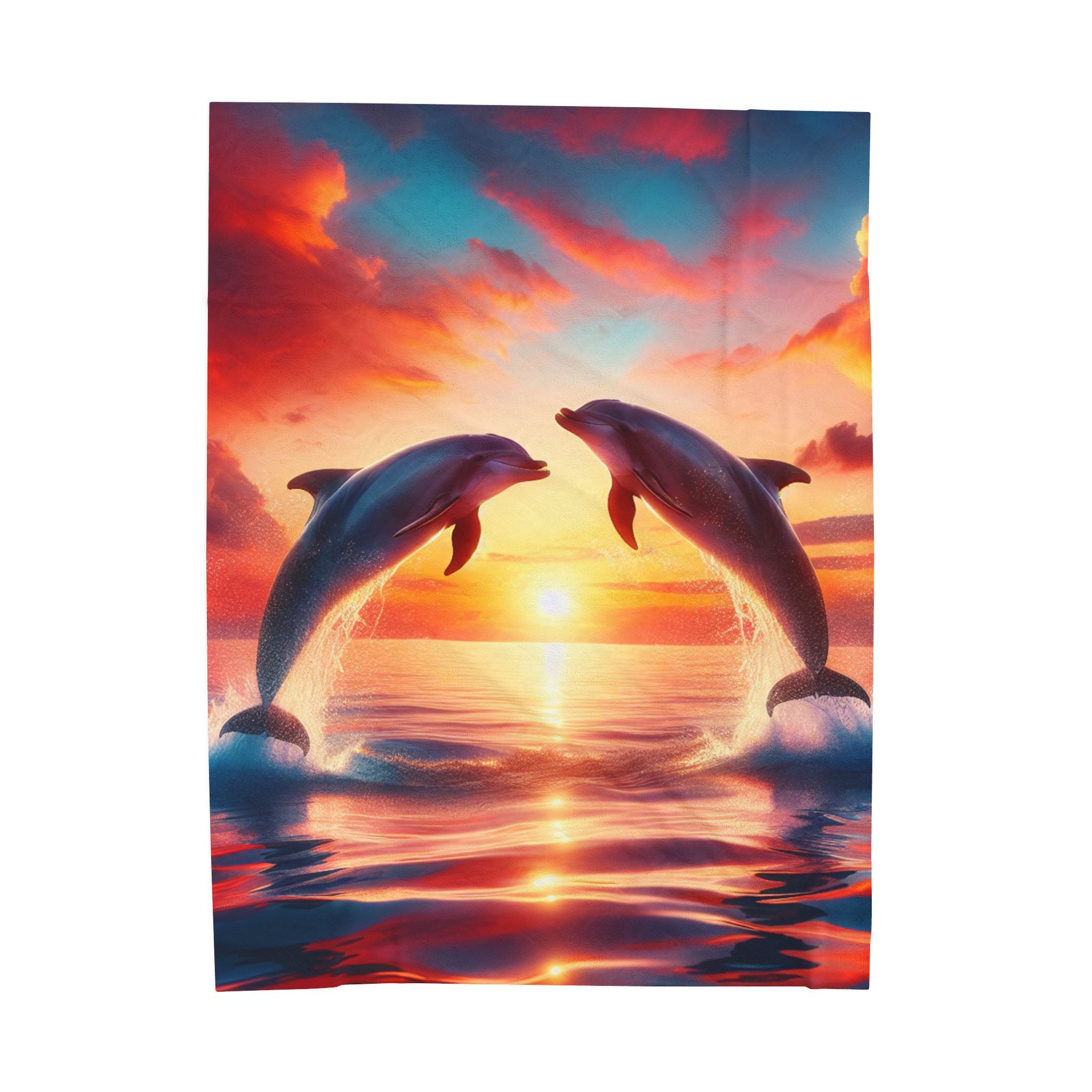 Velveteen Plush Blanket - Dolphins